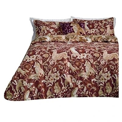 Image de Paoletti Harewood Parure de lit King Size en Coton, Rubis
