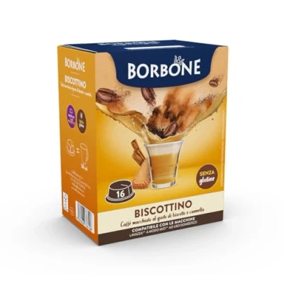 Image de Caffè Borbone 96 Capsules compatibles avec Lavazza a Modo Mio Boisson Soluble au goût Biscottino