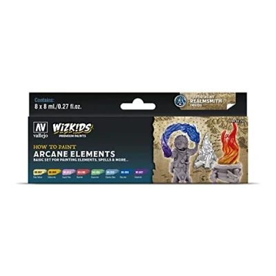 Image de Acrylicos Vallejo Kit de Peinture WizKids Arcane Elements, 8 x ML modélisme, VAL80258, (8er Pack)