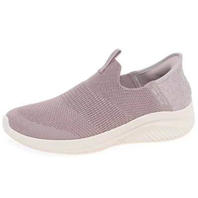 Image de Skechers Femme Ultra Flex 3.0 Smooth Step Basket, Mauve Knit/Jersey/Trim, 36.5 EU