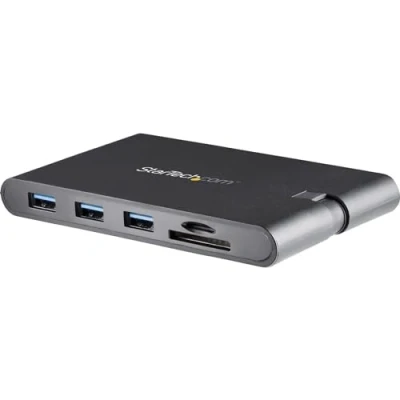 Image de StarTech.com Adaptateur multiport USB C pour ordinateur portable avec HDMI et VGA Compatible Mac Windows Lecteur SD PD 85 W vidéo externe HDMI, Noir DKT30CHVSCPD
