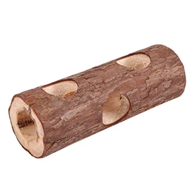 Image de GOTOTOP Tunnel de Hamster en Bois Tube d&#039;exercice Animal Naturel Petit à mâcher Jouets forêt Tronc d&#039;arbre Creux pour Lapin Furet Souris Cochon d&#039;Inde(S)