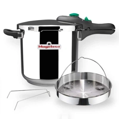 Image de MAGEFESA® Dynamic, autocuiseur super rapide de 6 litres, ensemble exclusif + panier, acier inoxydable 18/10, adapté à tous types cuisines, y compris l&#039;induction