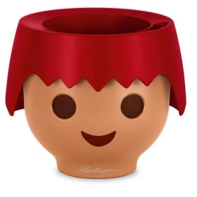 Image de Lechuza Pot de Fleurs d&#039;Interieur Playmobil Ojo Réserve d&#039;Eau Intégrée Coloris Rouge Feu Ø 21 x 15,8 cm