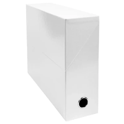 Image de Exacompta Réf. 89931E 1 Boîte transfert Iderama en papier teinté dans la masse Dos 90 mm Œillet métal Pour format A4 Dimensions 25,5 x 34 9 cm Couleur blanc Livrée montée