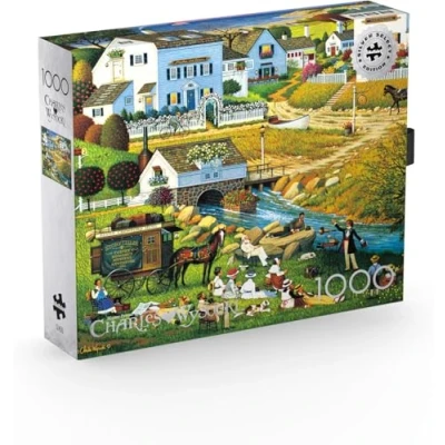 Image de Buffalo Games Charles Wysocki Hound of The Baskervilles puzzle de 1000 pièces pour adultes stimulant parfait les soirées jeu La taille du fini est 68 x 50 cm