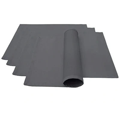 Image de Lemos Home Lot de 4 Sets Table en Coton Anthracite 46 x 36 cm Env.