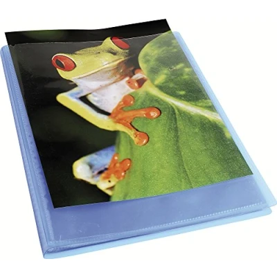 Image de Exacompta Réf. 5762E 1 Protège documents Kreacover Chromaline 60 pochettes cristal lisse 120 vues pour A4 dim 24 x 32 cm couverture en polypro semi rigide couleur bleu