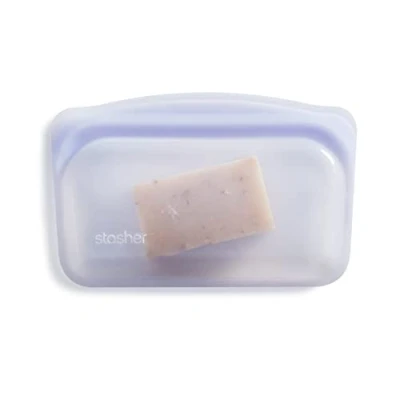 Image de Stasher Sacs en Silicone Réutilisables Pour Conservation Des Aliments, Snack Bag, Lavande, Chaleur, Lave vaisselle &amp; Congélateur, Écologique, Sac à Lunch Portable, Sans Fuite, BPA, 355 ml