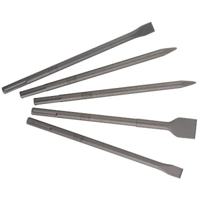 Image de Jeu de burins SDS max METABO 5 pièces 2 pointus, plats et 1 burin spatule