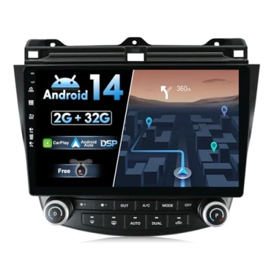 Image de JOYX Android 10 Autoradio pour Honda Accord 7th (2002 2007) [2G+32G] 2 DIN Caméra arrière Canbus GRATUITES 2.5D Écran 10.1 Pouce Soutien Dab Volant Bluetooth5.0 WLAN Carplay 4G Auto