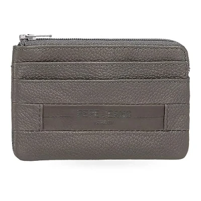 Image de Pepe Jeans Checkbox Porte Monnaie Gris 11x7x1,5 cm Cuir, Gris, Talla única,