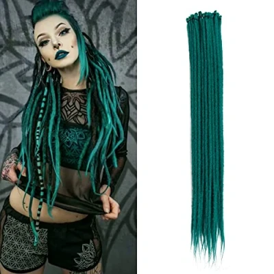 Image de Extensions de Dreadlocks Synthétiques Minces 0,6 cm Faites à la Main 20 Pouces Brins Cheveux au Crochet Longues Tresses Style Hip Hop Doux Dreads Cheveux, BD#