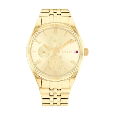 Image de Tommy Hilfiger GP CASE DIAL WITH Accents Montre à aiguilles, Femme, Taille: One Size, Gold coloured