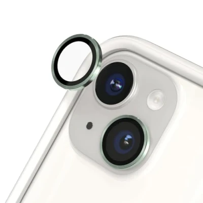 Image de RhinoShield protection d&#039;objectif en verre trempé 9H compatible avec [iPhone 15/15 Plus] Résistance aux chocs et rayures, haute clarté, anti éclats, techn buée Vert