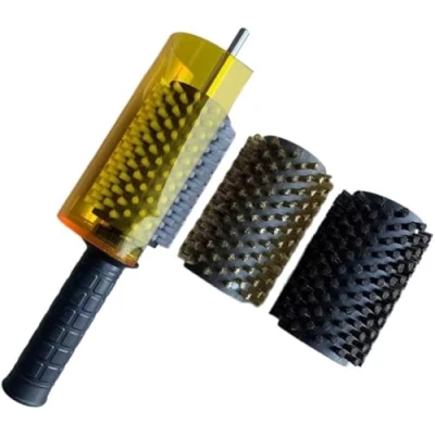 Image de Kit De Brosses À Cire Snowboard avec Couvercle Poignée D&#039;essieu, en Nylon Laiton, Brosse Rouleau CRIN Cheval, Ensemble Ski