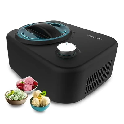 Image de Cecotec Frigo avec Compresseur 0,8 L Gelacy 800. 100 W, Machine à glace, Commande manuelle, Bol amovible en aluminium, Crème glacée 60 minutes, Fonctionnement automatique