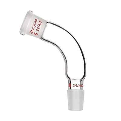 Image de stonylab Adaptateur de Distillation en Verre 105 Degrés Courbé avec Joint Extérieur et Intérieur 24/40, Glass Adapter pour Appareil