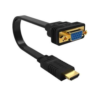 Image de Ewent EW9869 câble vidéo et adaptateur 0,15 m HDMI Type A (Standard) VGA (D Sub) Noir Neuf