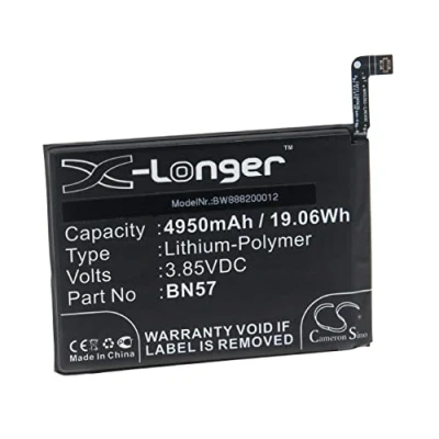 Image de vhbw Batterie Compatible avec Poco/Xiaomi M2007J20CG, X3 NFC Smartphone (4950mAh, 3,85V, Li polymère)