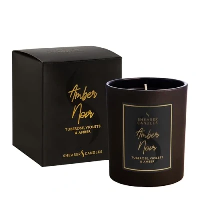 Image de Shearer Candles Bougie en Pot parfumée, Cire DE Paraffine, Coton, Mèche d&#039;huile Verre, métal, Carton, Noir, Doré, H : 96 mm x l : 81