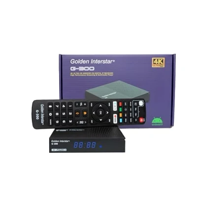 Image de Golden Interstar G 300 4K UHD Android 11 TV Streaming Box 5G WiFi double bande, télécommande Bluetooth, commande vocale, USB 2.0 HDR10+, 2 Go de RAM &amp; 32 Flash, récepteur IP OTT, Bluetooth 5.1