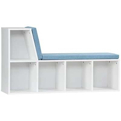 Image de HOMCOM Bibliothèque Panneaux de particules 108x30x60cm Blanc