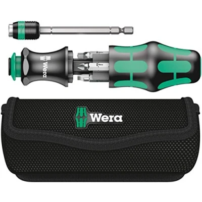 Image de Wera 05051025001 Kraftform Kompakt 26 avec pochette, 7 pièces, Noir/vert