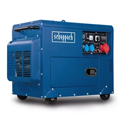 Image de Scheppach Générateur électrique diesel SG5200D Avec démarrage 7,7 CV 5000 W 2 x 230 V, 1 prise 400 V Réservoir 16 L Système AVR dispositif de conduite