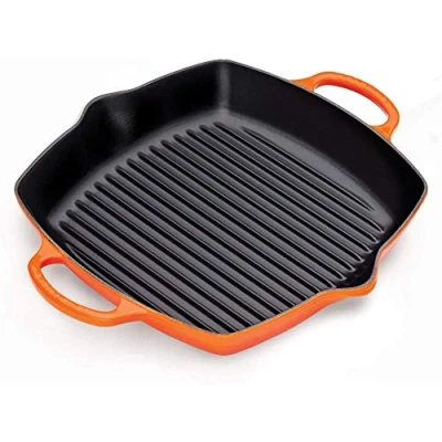Image de Le Creuset Skillet profond en fonte émaillée Signature avec poignée d&#039;assistance et deux becs verseurs, 30 cm, Volcanique, 20200300900422