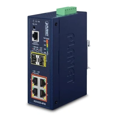 Image de Planet IP40 Industrial L2+/L4 4 Port 1000T 802.3at PoE + 2 Port, IGS 5225 4P2S (1000T 100/1000X SFP Full Managed Switch)