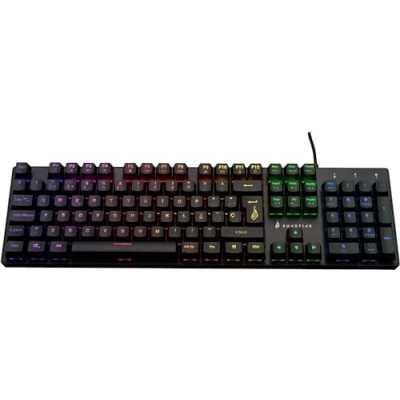 Image de Surefire Kingpin M2 Clavier de Jeu mécanique Espagnol, multimédia Full Size, RVB avec éclairage, Touches 100% Anti ghosting, Disposition espagnole QWERTY
