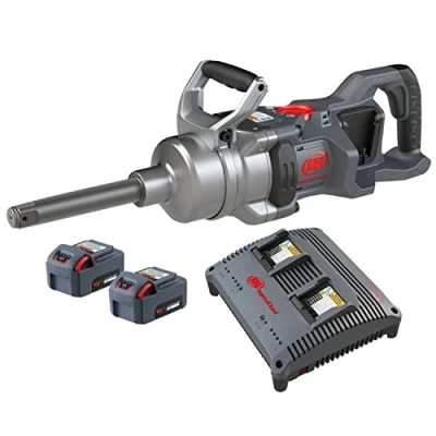 Image de Ingersoll Rand W9691 K2E EU 1&quot; 20V Cle a Choc Sans Fil avec Enclume Longue, Electrique Puissante, Kit Clé à 2 Batteries Li Ion de 5,0 Ah et Chargeur Double