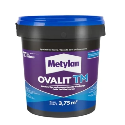 Image de METYLAN Ovalit TM , colle pour revêtements muraux, prête à l&#039;emploi textiles muraux et toile de verre Pot 750g