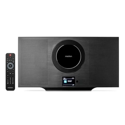 Image de MEDION P66348 chaîne Hi FI avec Lecteur CD (Radio Internet, Dab+, Spotify Connect, Mini compacte Verticale, Radio FM PLL, MP3, USB, Bluetooth, WLAN)