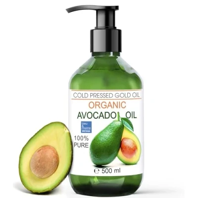 Image de Huile d&#039;Avocat, Cheveux, Pure, 500 ml, Vergetures, Gerçures Peau, Hydratation, Visage, Corps, Pénètre la peau jusqu&#039;à 6 fois mieux qu&#039;une crème pour le corps