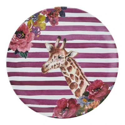 Image de Mikasa Wild at Heart plateau rond imprimé girafe, de service en mélamine 36 cm, plat à collation léger et durable avec animalier