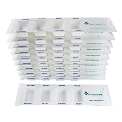 Image de 10 pc Medikamentendispenser Medi Inn Médicaments Pillenbox avec 4 Compartiments blanc, Norm, Norme