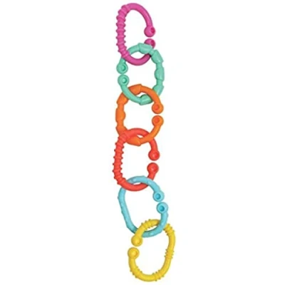 Image de Playgro Jouet pour Poussette, 24 Anneaux, À partir de 3 Mois, Loopy Links, Multicolore, 40134