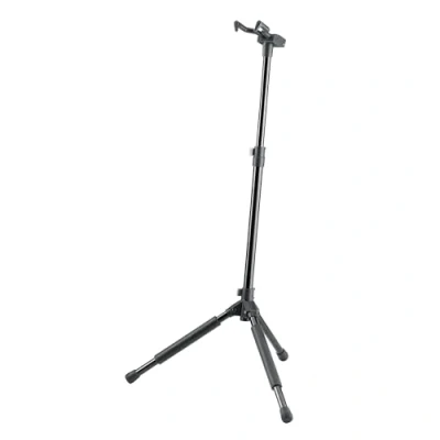 Image de K&amp;M 17670 Support de guitare Memphis Pro Schwarz hauteur réglable 55 à 100 cm système d&#039;accrochage breveté, acier