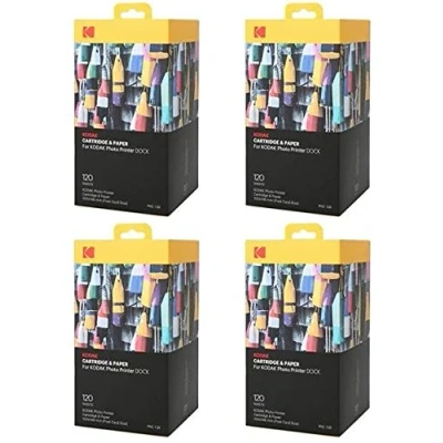Image de KODAK Pack Bundle 4 x PHC120 Cartouche et papiers 480 photos format 10 15 cm (Compatible imprimante PD450, PD480, PD450WIFI PD460)