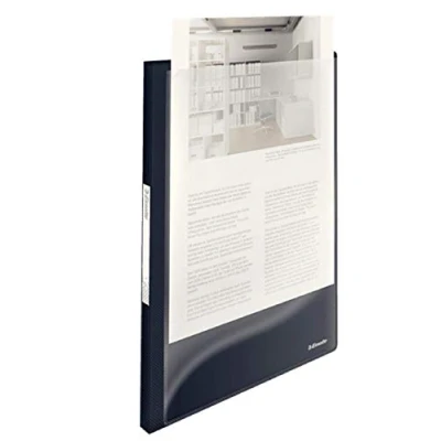 Image de Esselte Vivida Reliure protège documents panorama en polypropylène avec 20 pochettes A4 40 feuilles Noir