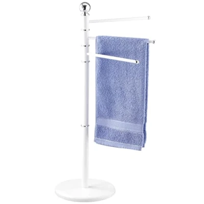 Image de WENKO Porte Serviettes Exclusif Chrome Blanc vêtements, 3 Bras