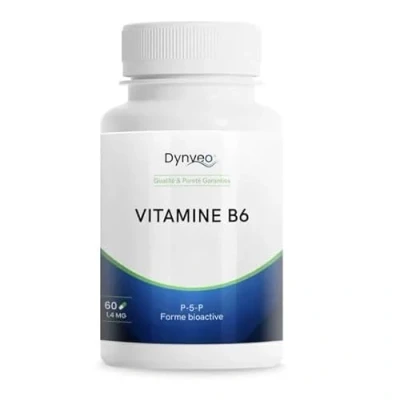 Image de Vitamine B6 Active Forme coenzymée bioactive P5P (pyridoxal 5 phosphate) Système nerveux, Immunité, Énergie 100% VNR Haute assimilation Sans additifs Vegan 60 gélules (2 mois) Dynveo