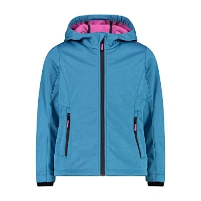 Image de CMP Veste softshell chinée pour enfant avec capuche fixe, Mel Turquoise., 164