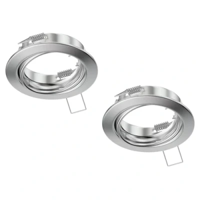 Image de ledscom.de 2 cadres d&#039;encastrement au plafond FERE, rond, pivotant, chromé mat