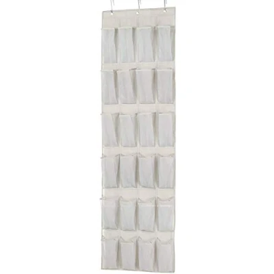 Image de Amazon Basics Range chaussures à suspendre sur la porte, 24 compartiments, moyen format, Blanc