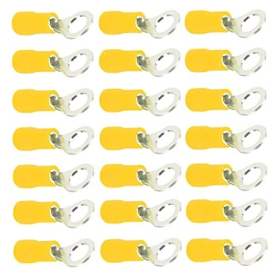 Image de Mintice 100 jaune 1/4&quot; anneau en cuivre connecteur terminal isolé 10 12 Ga fil à sertir kit de câble électrique outil rapide