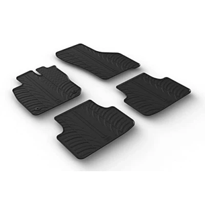Image de Gledring 0316 Ensemble de tapis sol Caoutchouc avant et arrière 4 noir 750mm 550mm