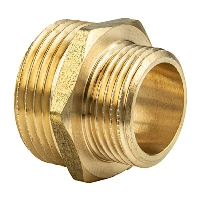 Image de Raccord de réduction mamelon double filetage extérieur en laiton Nu 1/4 &quot;X 1/2&quot; extérieur...